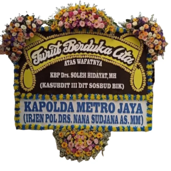 Papan Bunga Duka Cita Hitam Elegan