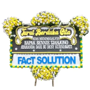 Papan Bunga Duka Cita Kuning Putih